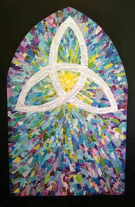 church window collage trinity knot