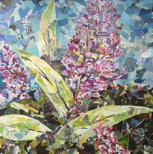 purple hawaii flower collage art