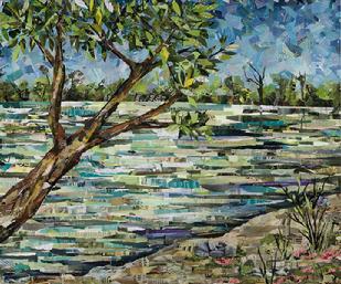 river landscape collage