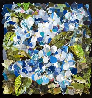 hydrangea flower collage portland art downes