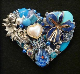 jewelry collage blue heart 