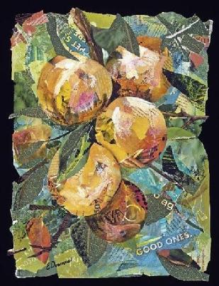 peaches collage art