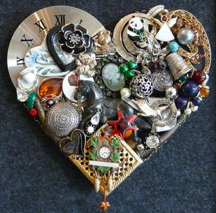 clock collage vintage jewelry