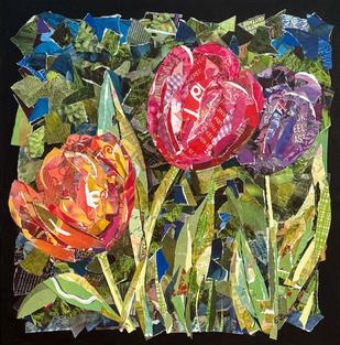 collage tulips colorful woodburn or